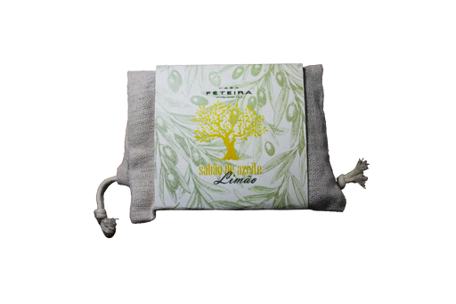 Savon parfumé à l'huile d'olive dans un sac cadeau en tissu